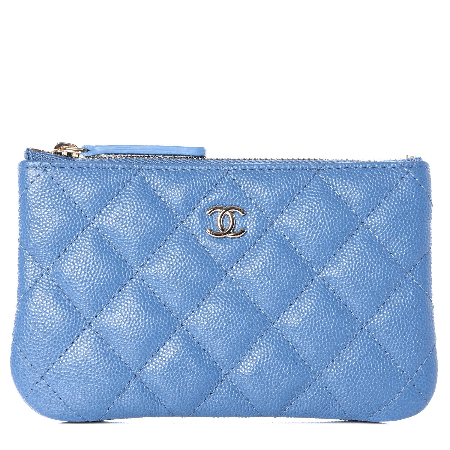 Chanel Caviar Quilted Small Cosmetic Case Blue 1 of 10