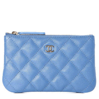Chanel Caviar Quilted Small Cosmetic Case Blue 1 of 10