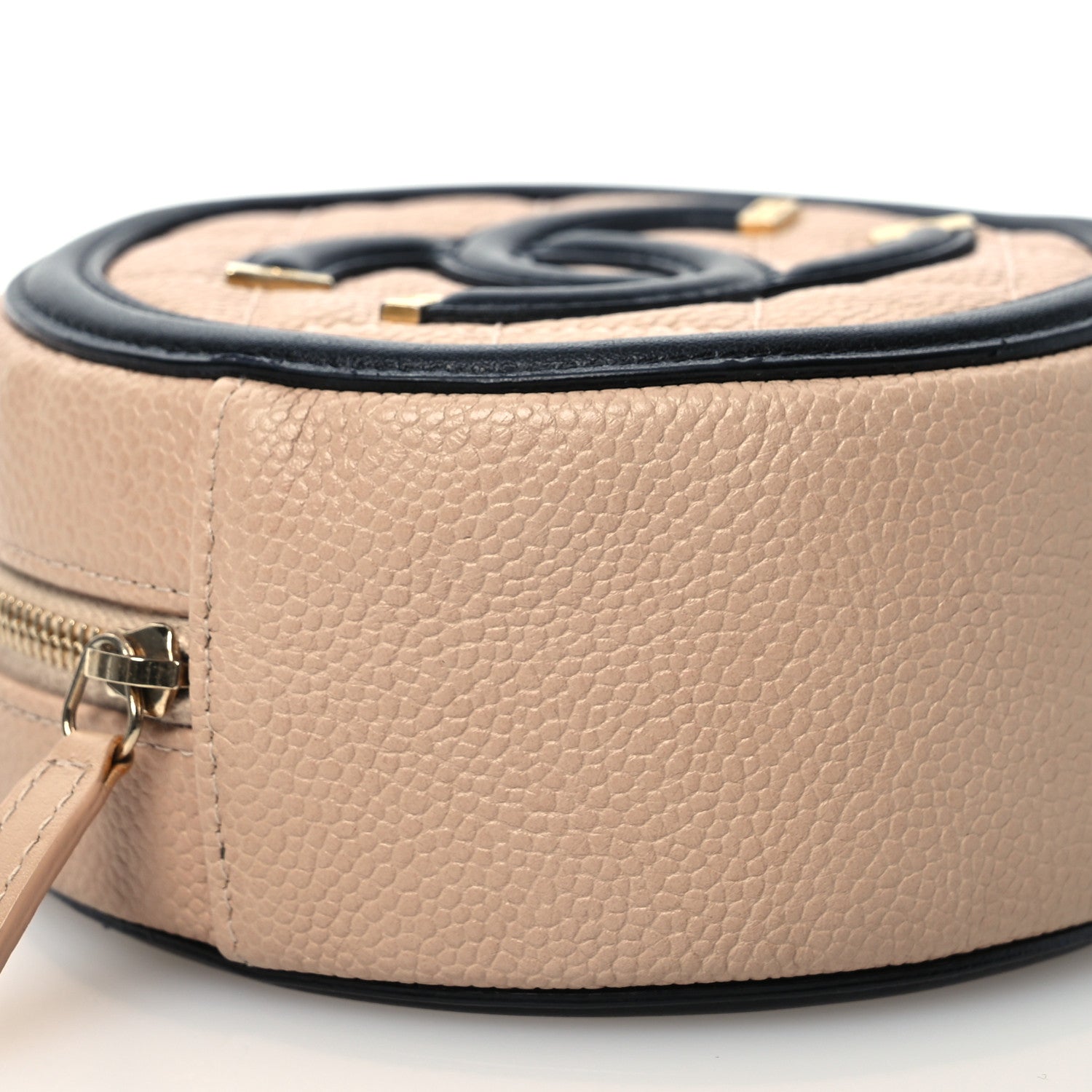Chanel Caviar Quilted Round Filigree Crossbody Beige Black 9 of 10
