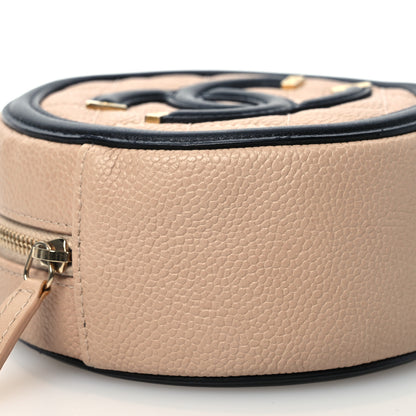 Chanel Caviar Quilted Round Filigree Crossbody Beige Black 9 of 10