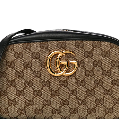 Gucci Monogram Matelasse Diagonal Small GG Marmont Chain Shoulder Bag Beige Black 8 of 16