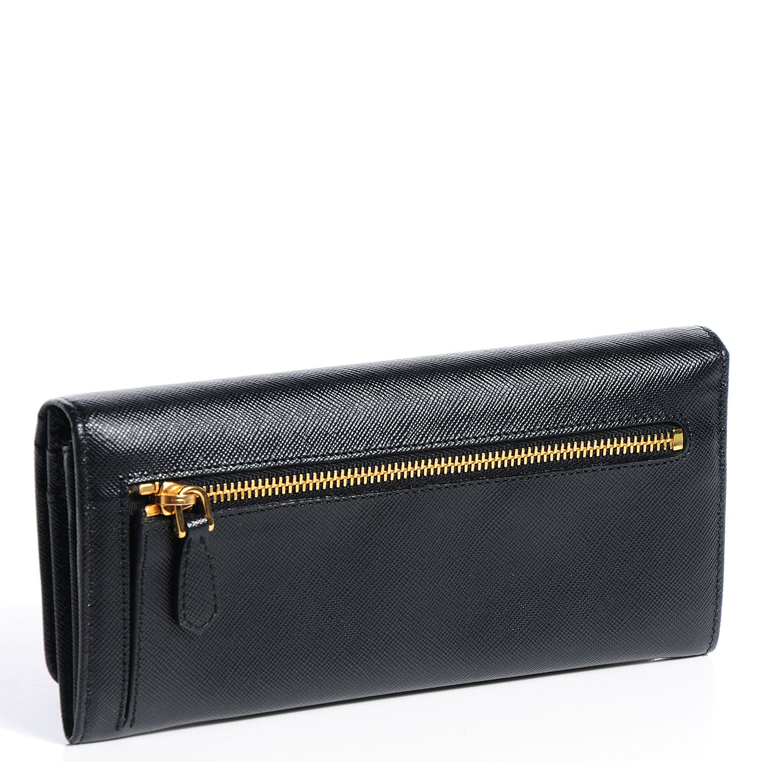 Prada Saffiano Bow Continental Wallet Nero Black 3 of 7