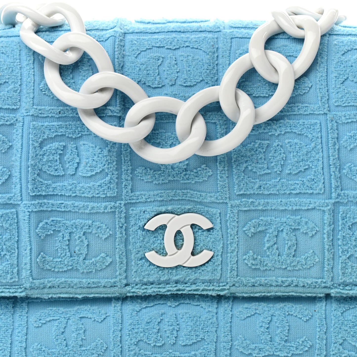 Terry Cloth CC Medium Single Flap Light Blue