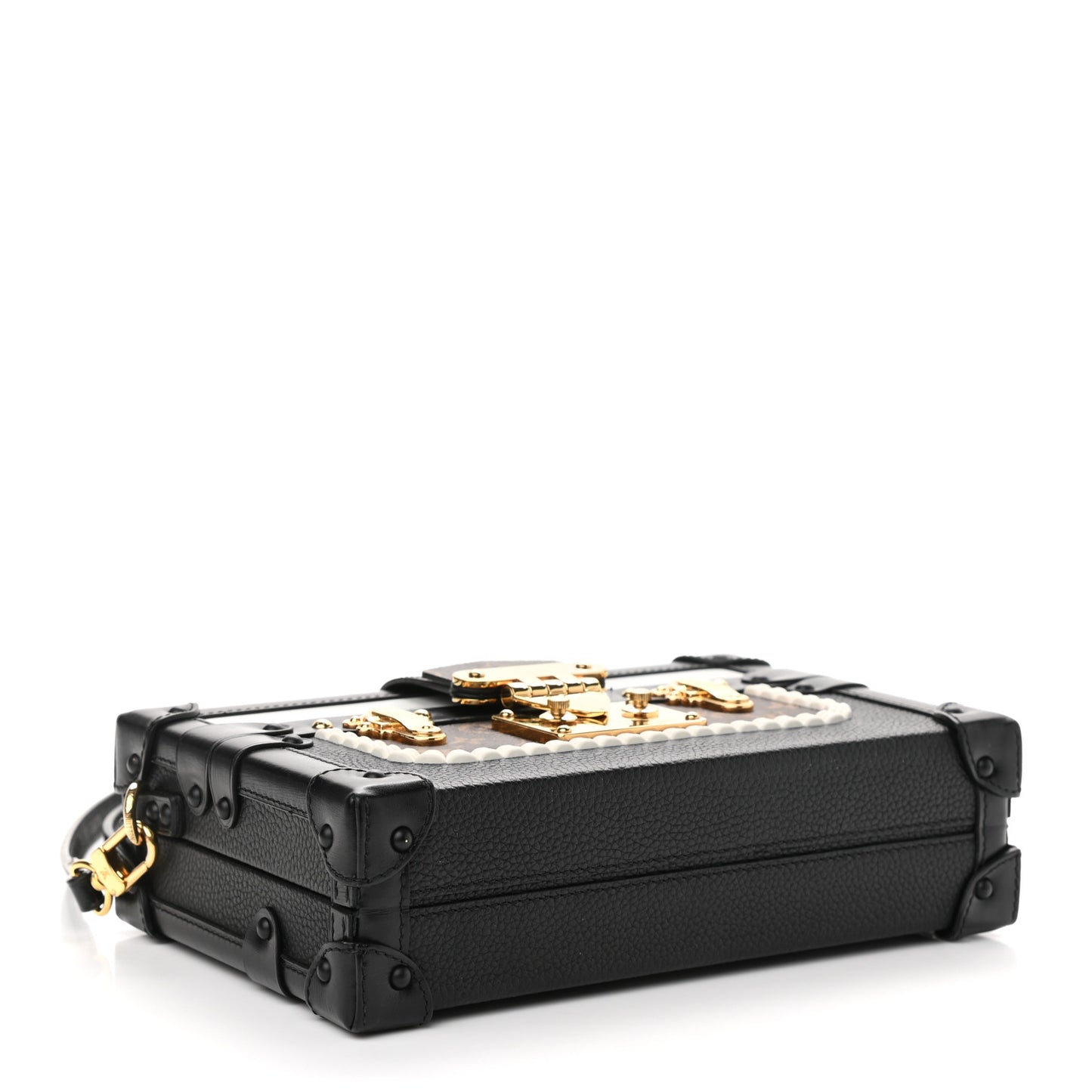 Monogram Calfskin Petite Malle Black White