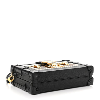 Louis Vuitton Monogram Calfskin Petite Malle Black White 4 of 10