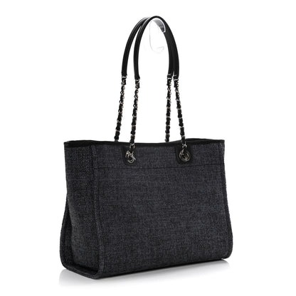 Chanel Lurex Boucle Small Deauville Tote Black 1 of 9