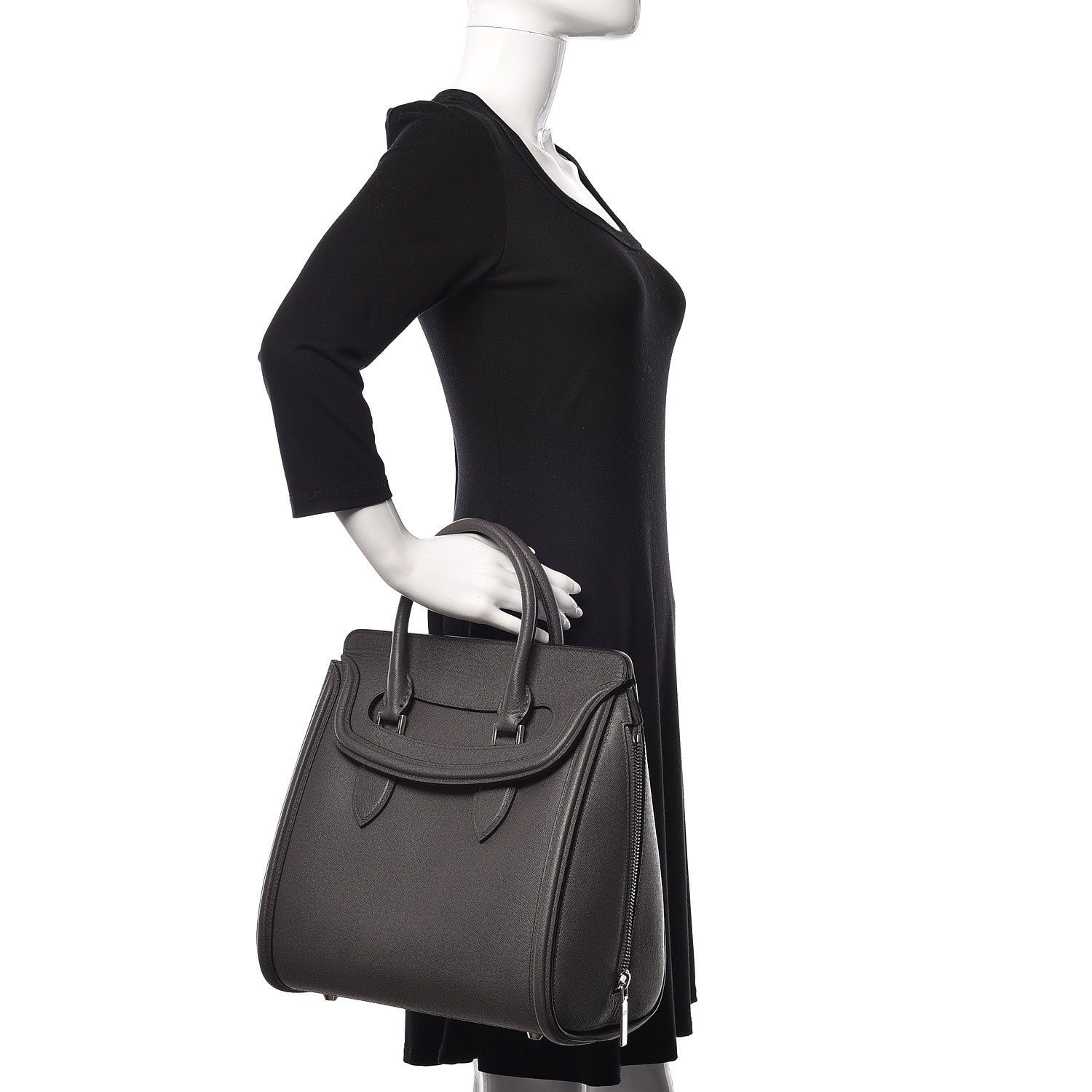 Alexander McQueen Calfskin Large Heroine Grey 2 of 12