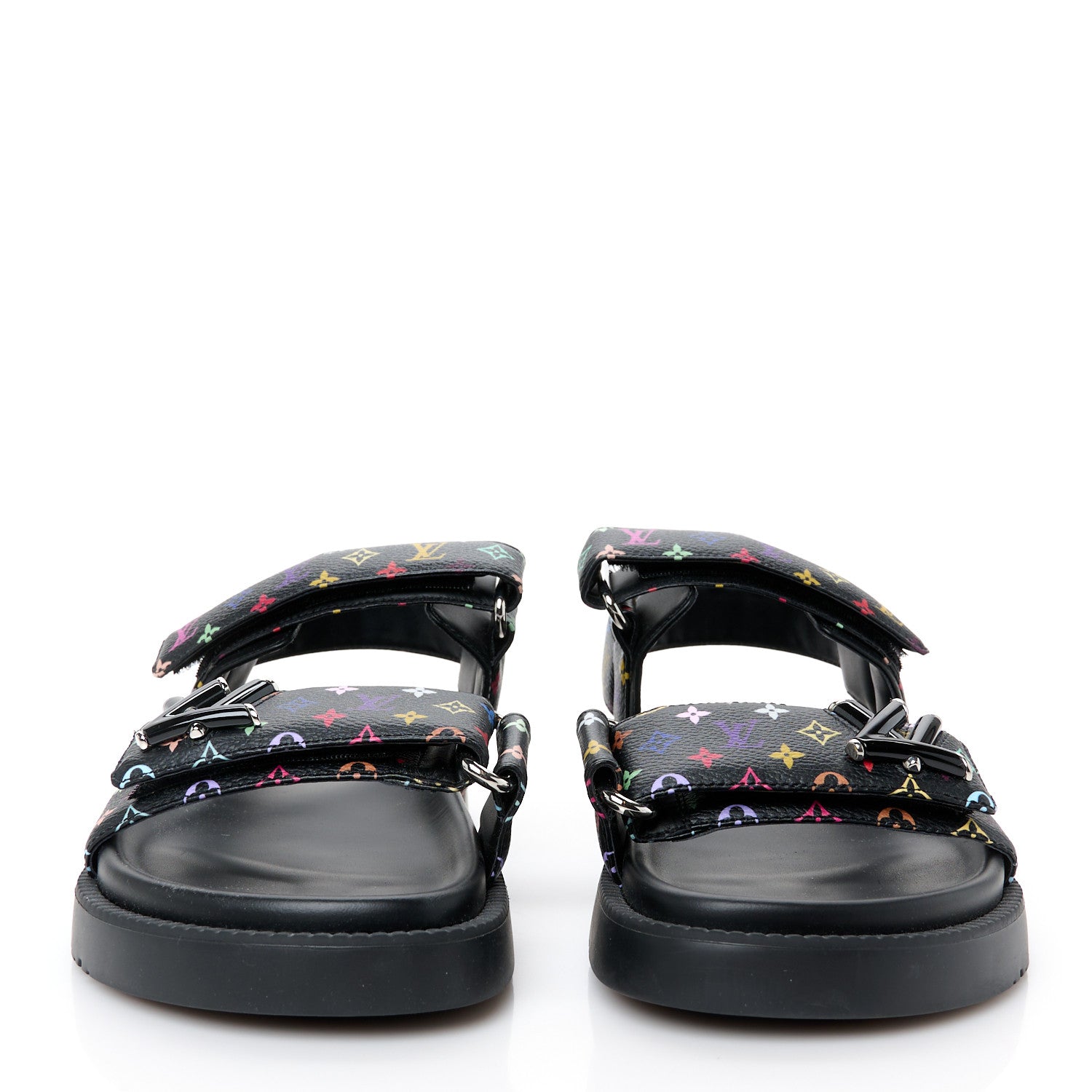 Louis Vuitton LV X TM Monogram Multicolor Sunset Flat Sandals 38 Black 3 of 10