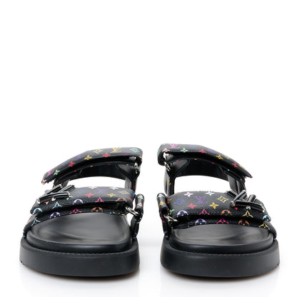 Louis Vuitton LV X TM Monogram Multicolor Sunset Flat Sandals 38 Black 3 of 10