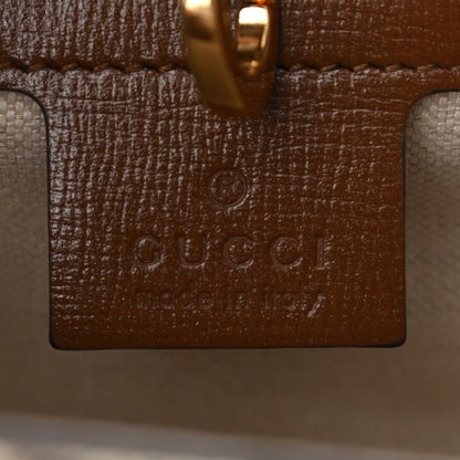 Gucci GG Supreme Monogram Azalea Calfskin Small Retro Interlocking G Tote Bag Beige Ebony Brown Sugar 6 of 9