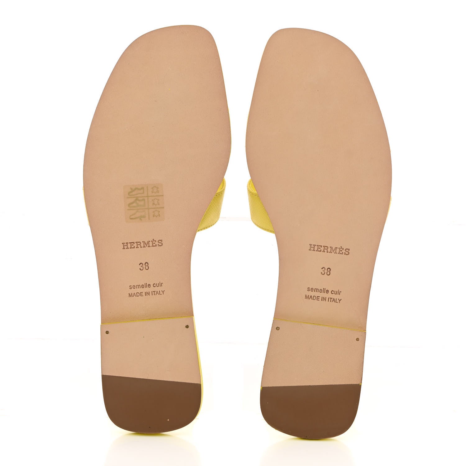 Hermes Epsom Oran Sandals 38 Jaune Pollen 5 of 10
