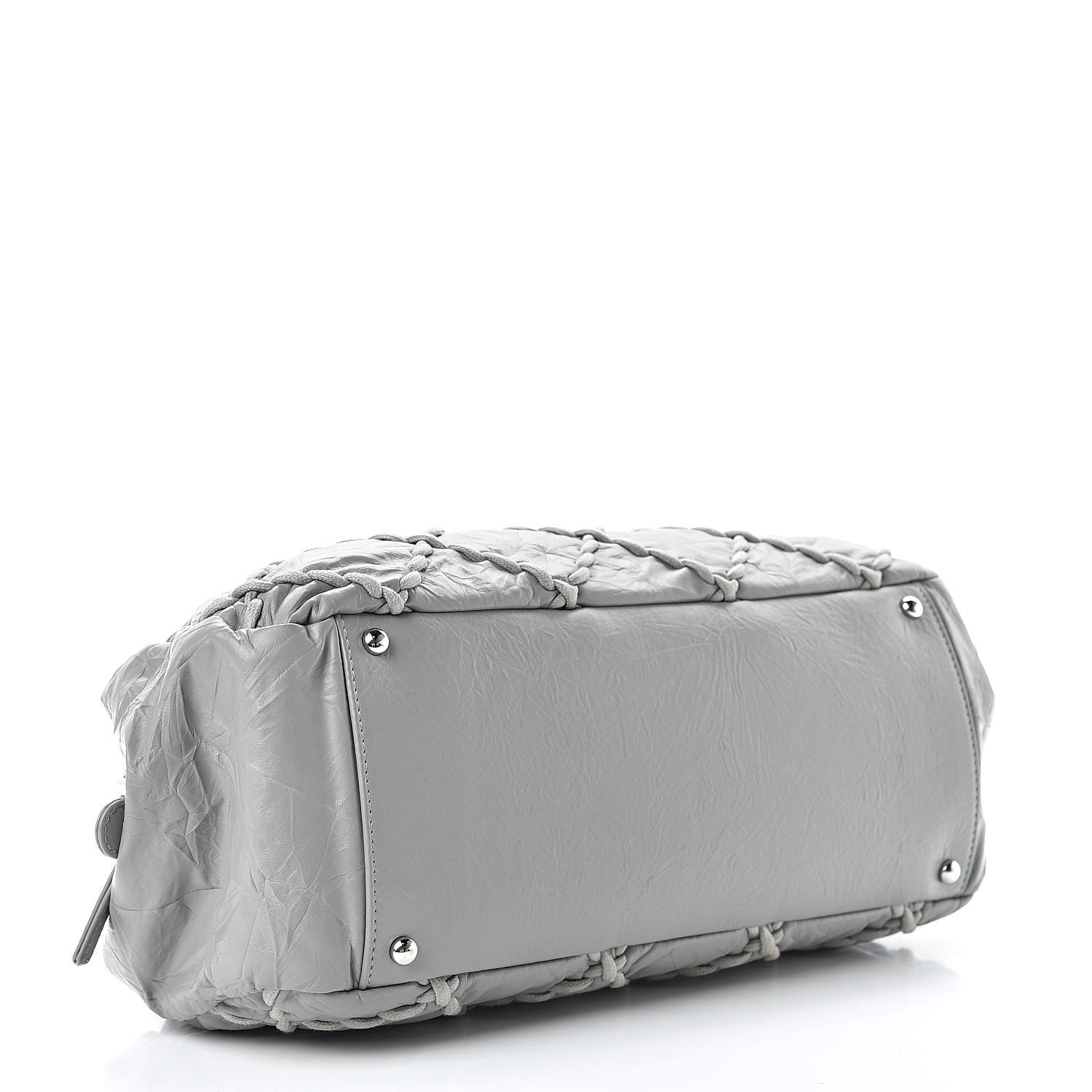 Chanel Calfskin Ultra Stitch Bowler Grey 4 of 10
