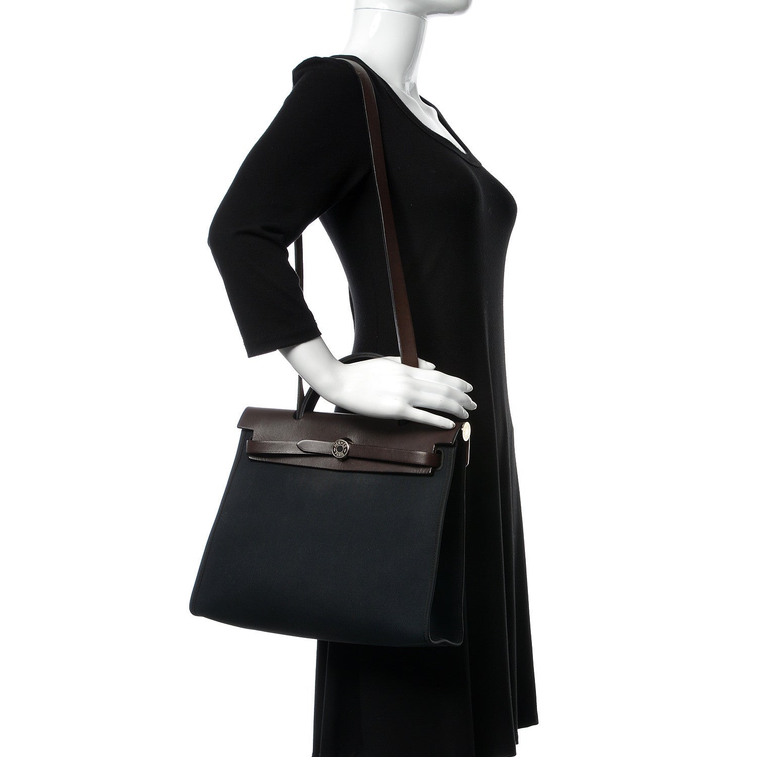 Hermes Toile Vache Hunter Herbag Zip 31 PM Black Ebene 3 of 19
