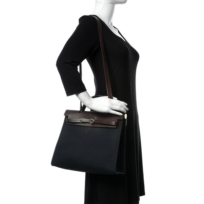 Hermes Toile Vache Hunter Herbag Zip 31 PM Black Ebene 3 of 19
