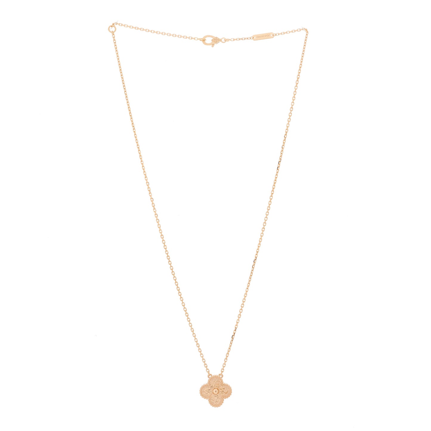 18K Rose Gold Vintage Alhambra Pendant Necklace