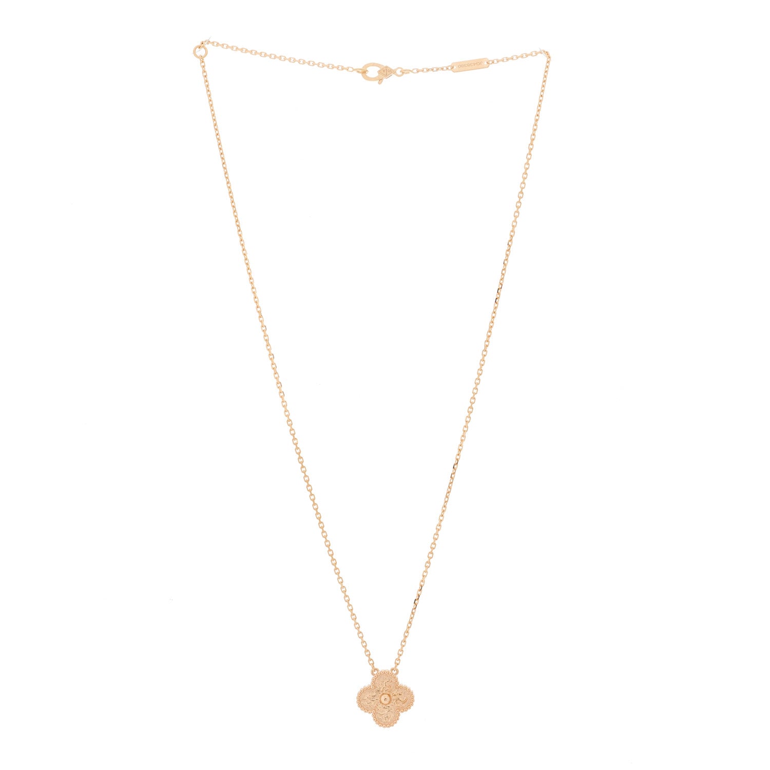 Van Cleef & Arpels 18K Rose Gold Vintage Alhambra Pendant Necklace 4 of 6