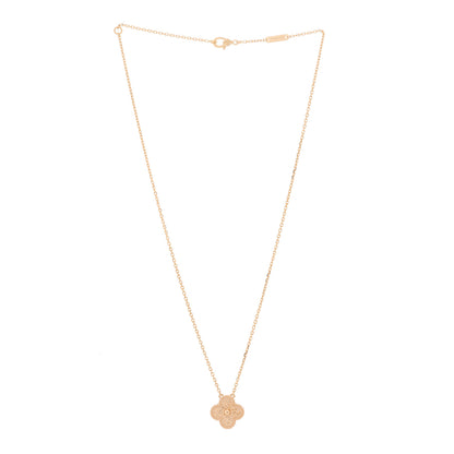 Van Cleef & Arpels 18K Rose Gold Vintage Alhambra Pendant Necklace 4 of 6