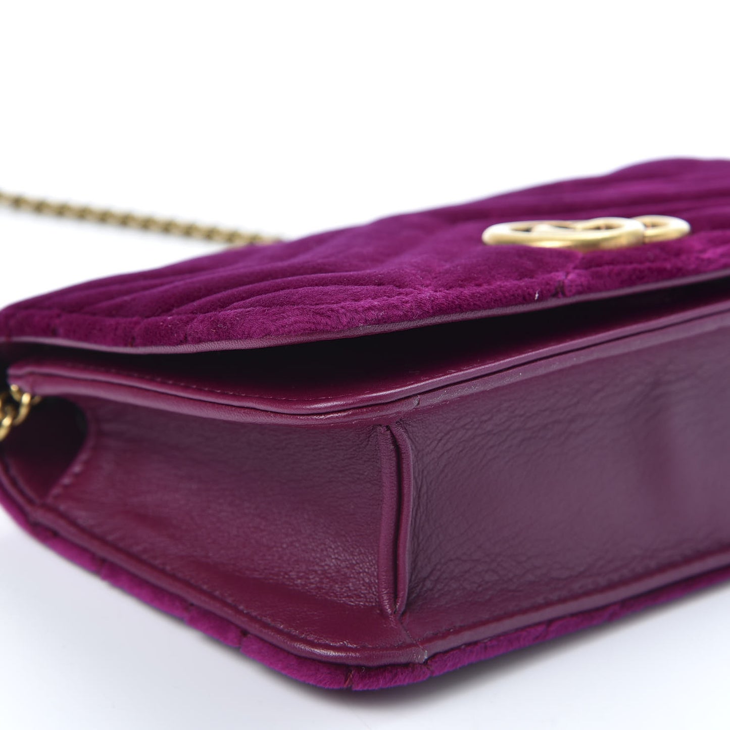 Velvet Matelasse GG Marmont Mini Bag Fuchsia Violet Cyclamen