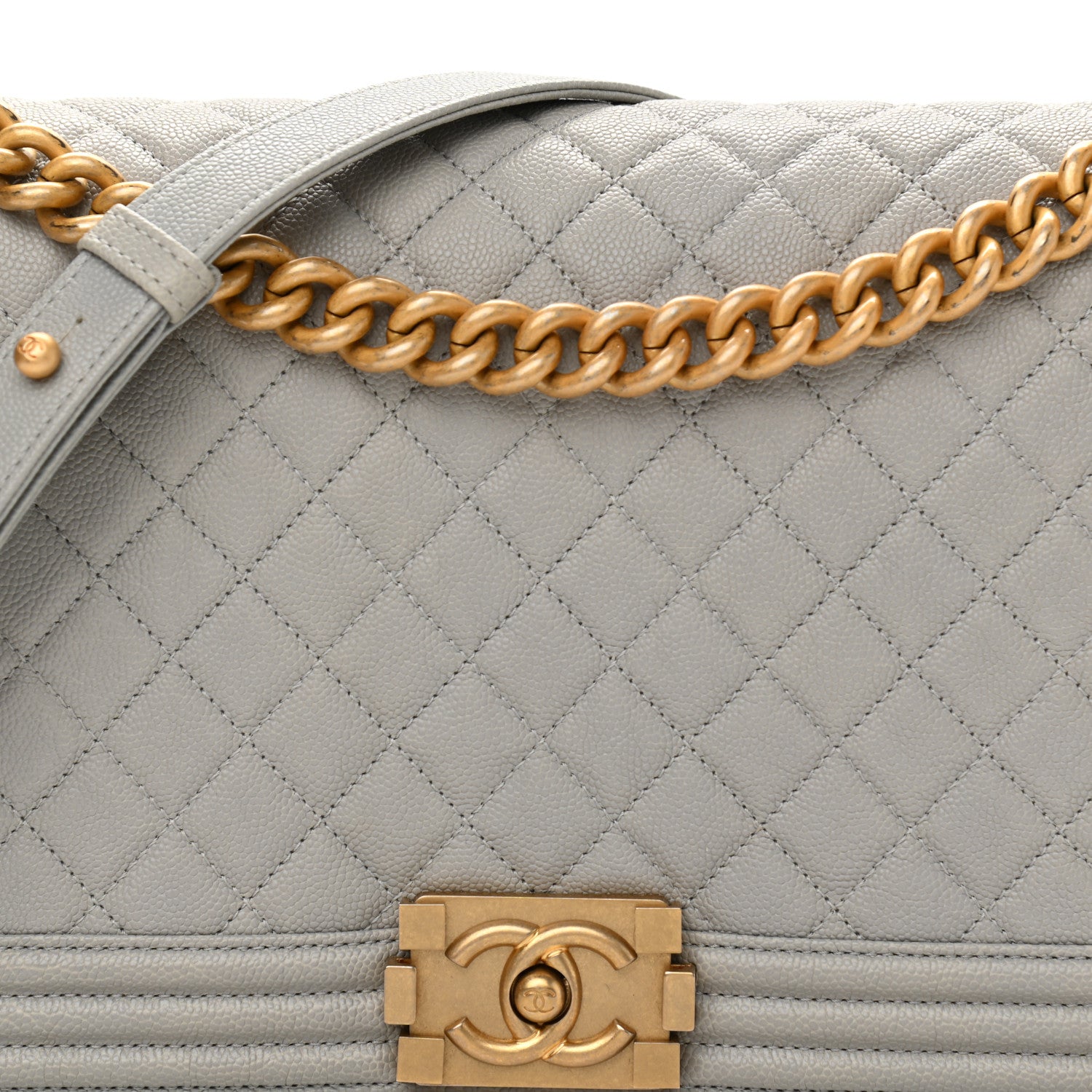 Chanel Caviar Quilted New Medium Boy Flap Grey 8 of 12