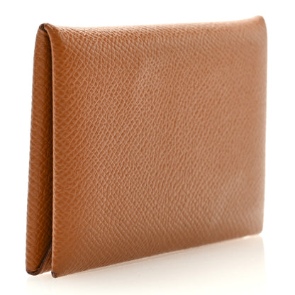 Hermes Epsom Calvi Card Case Gold 3 of 6