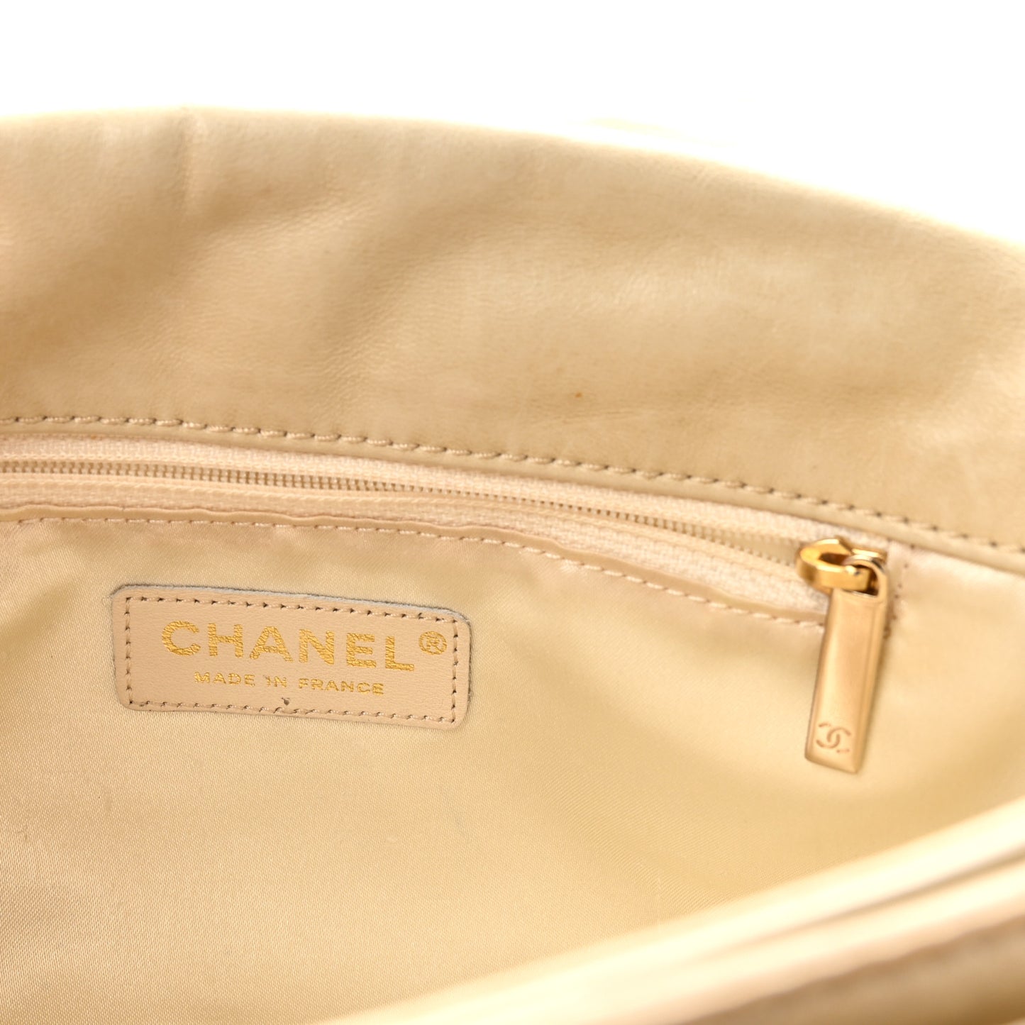 Lambskin Small Lady Braid Flap Light Beige