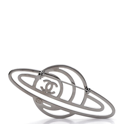 Chanel Crystal CC Planet Brooch Purple Light Blue Silver 3 of 5
