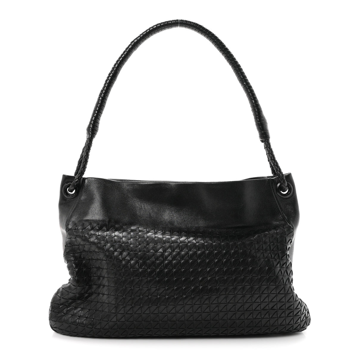 Bottega Veneta Nappa Intrecciato Shoulder Bag Black 1 of 10