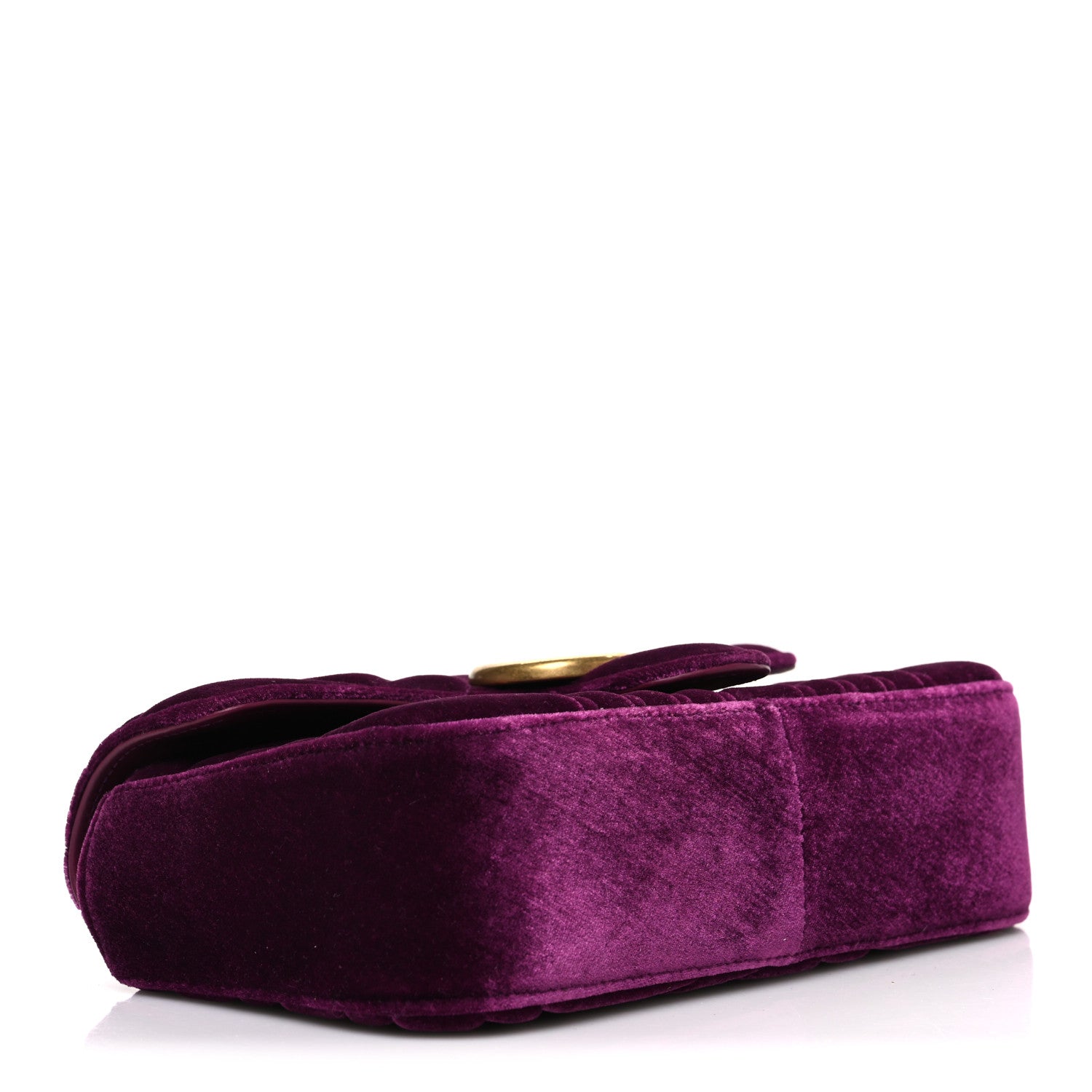 Gucci Velvet Matelasse Mini GG Marmont Shoulder Bag Fuchsia Violet Cyclamen 4 of 10