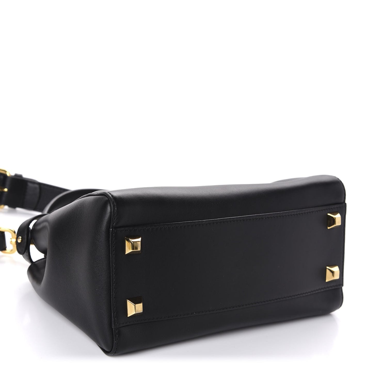 Nappa Studded Mini Peekaboo Iconic Satchel Black