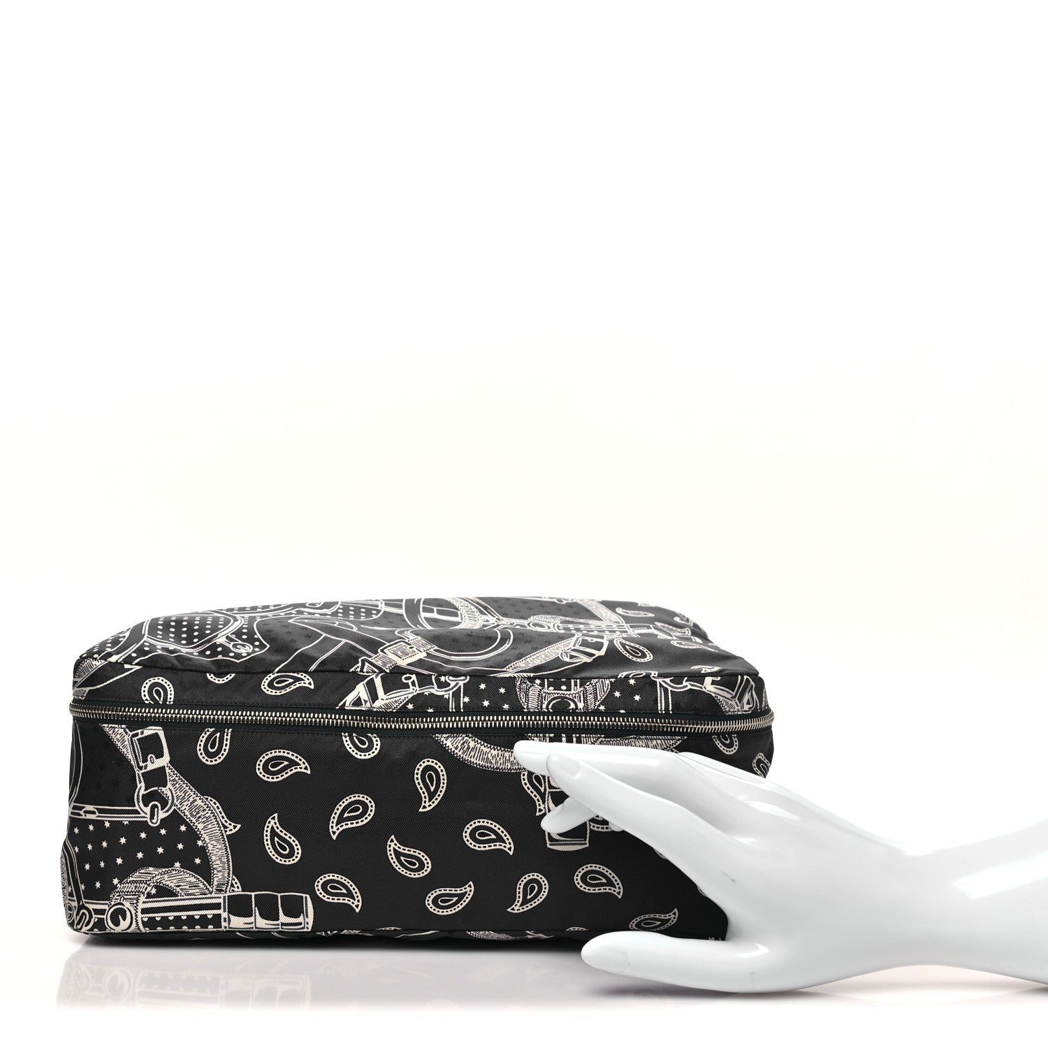 Hermes Silk Eperon d'Or Bandana Travelsilk PM Cube Bleu Nuit Fauve 2 of 11