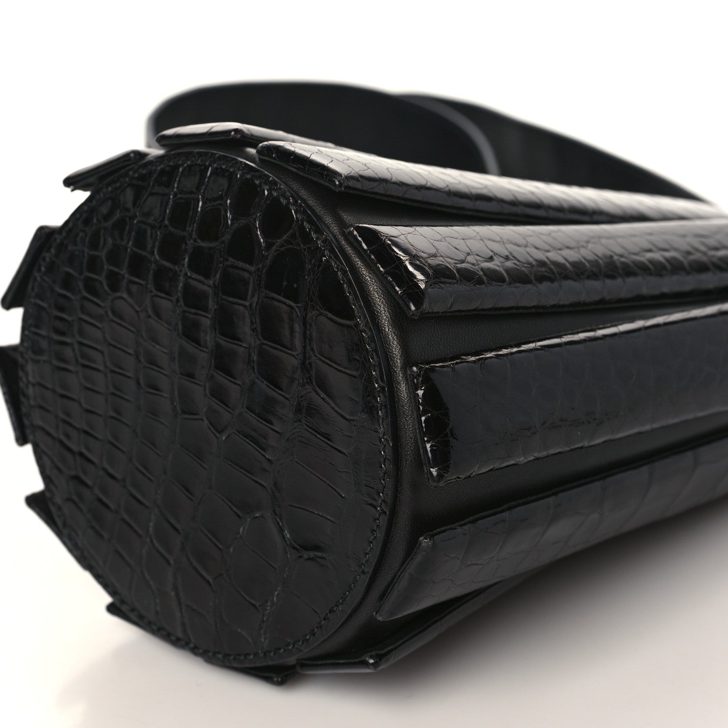 Salvatore Ferragamo Alligator Bucket Bag Black 9 of 9