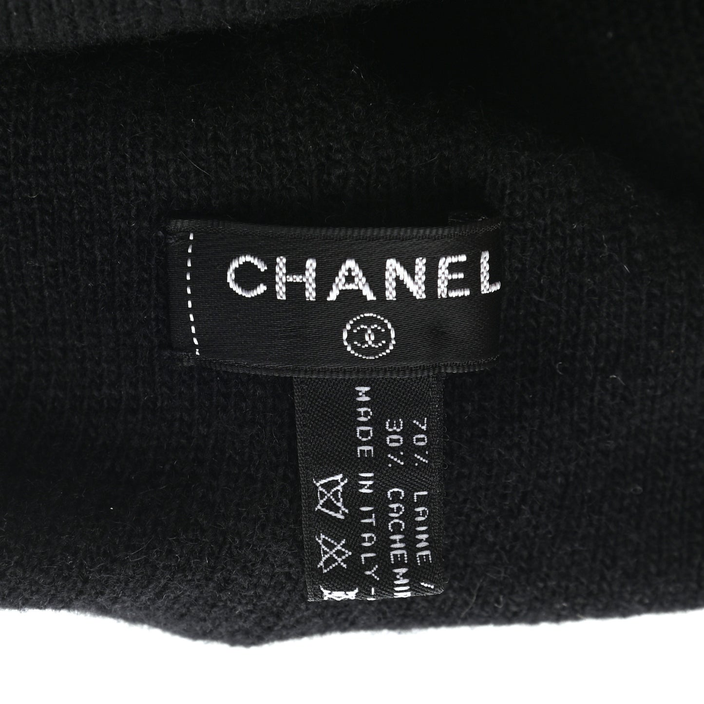 Cashmere Logo Beanie Hat Black Light Grey
