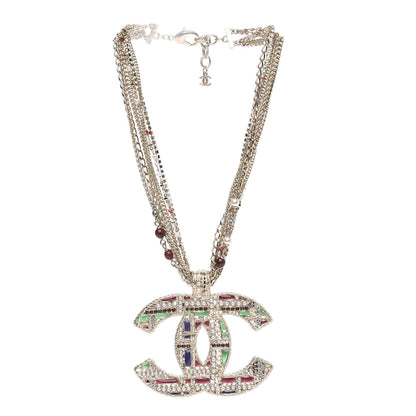 Chanel Pearl Large CC Pendant Necklace Gold Green Red 3 of 6
