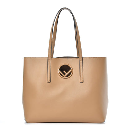 Fendi Vitello Vienna Enamel F is Fendi Shopping Tote Miele Scuro Taupe 1 of 11