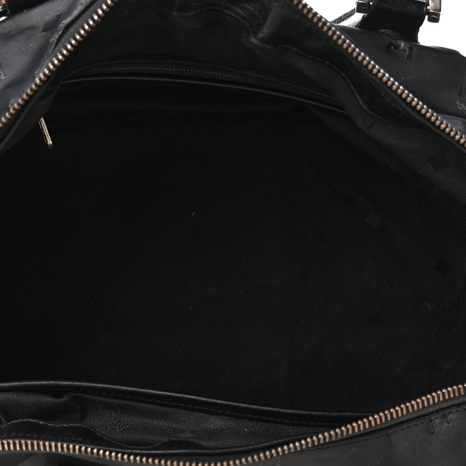 MCM Nylon Monogram Boston Bag Black 4 of 4