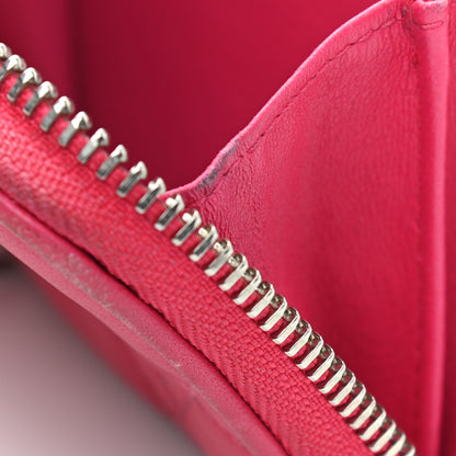 Christian Dior Lambskin Cannage Mini Lady Dior Zip Portemonnaie Fuchsia 11 of 13