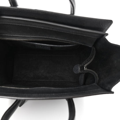 Celine Drummed Calfskin Nano Luggage Black 5 of 18