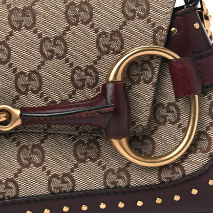 Gucci Monogram Studded Horsebit Clutch Bordeaux 7 of 10