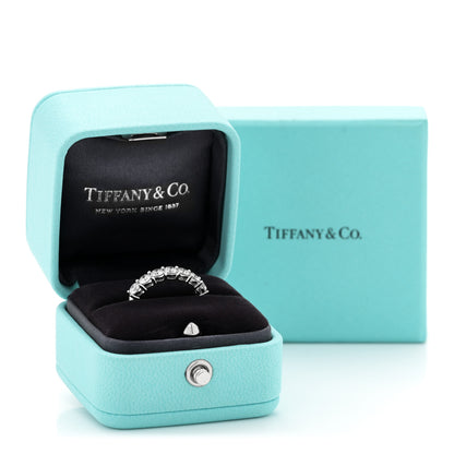 Tiffany Platinum Diamond 3.5mm Embrace Half Circle Band Ring 52 6 5 of 5