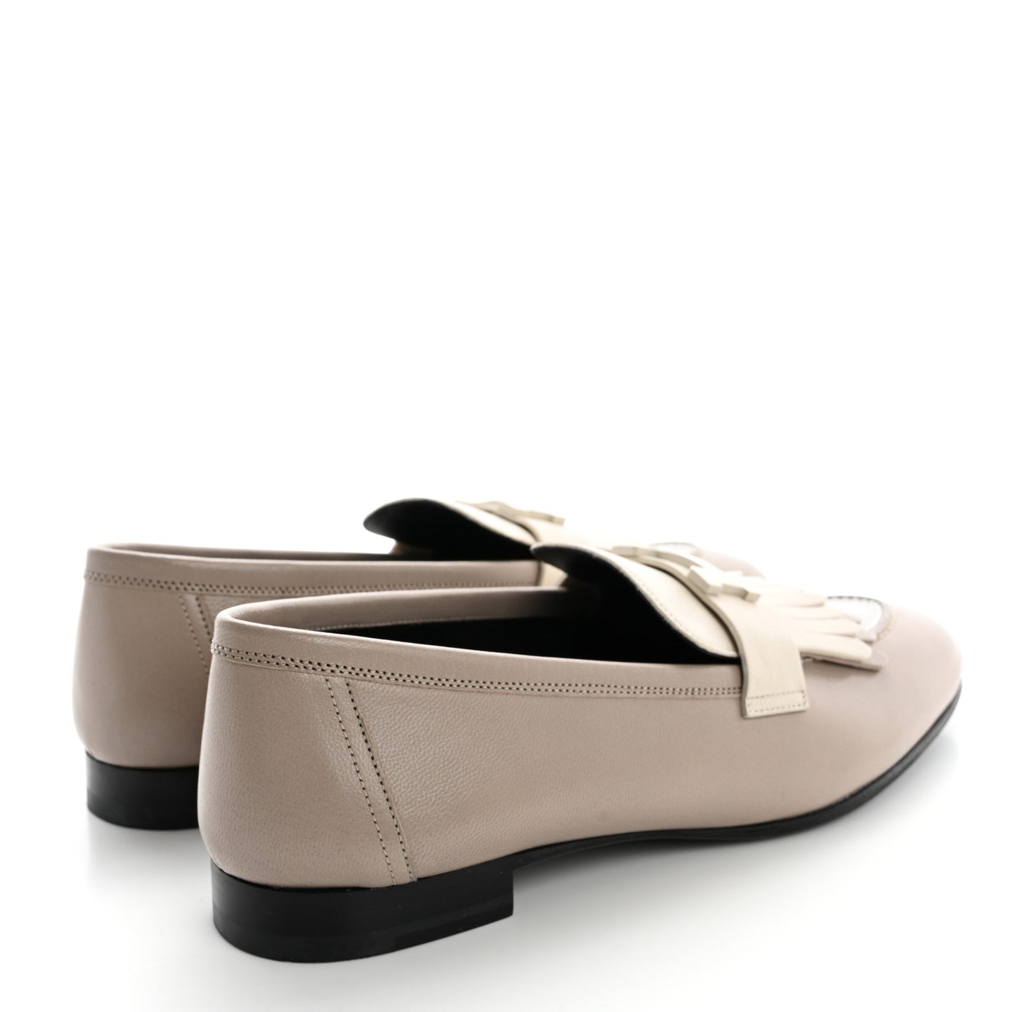 Goatskin Womens Royal Loafers 41 Multicolore Beige Mastic