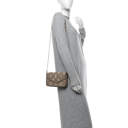 Louis Vuitton Empreinte Monogram Giant Felicie Pochette Tourterelle Creme 2 of 12