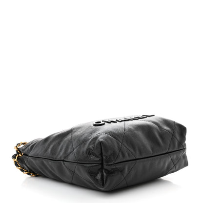 Chanel Shiny Caviar Quilted Monochrome Mini Chanel 22 Black 4 of 10