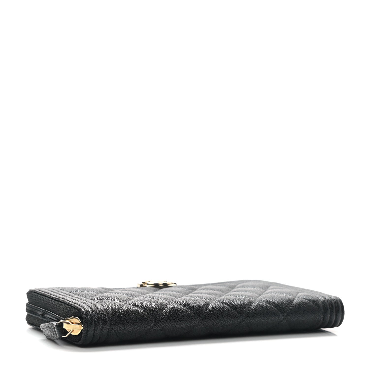 Chanel Caviar Quilted Boy Long Zip Around Wallet Black 4 of 9