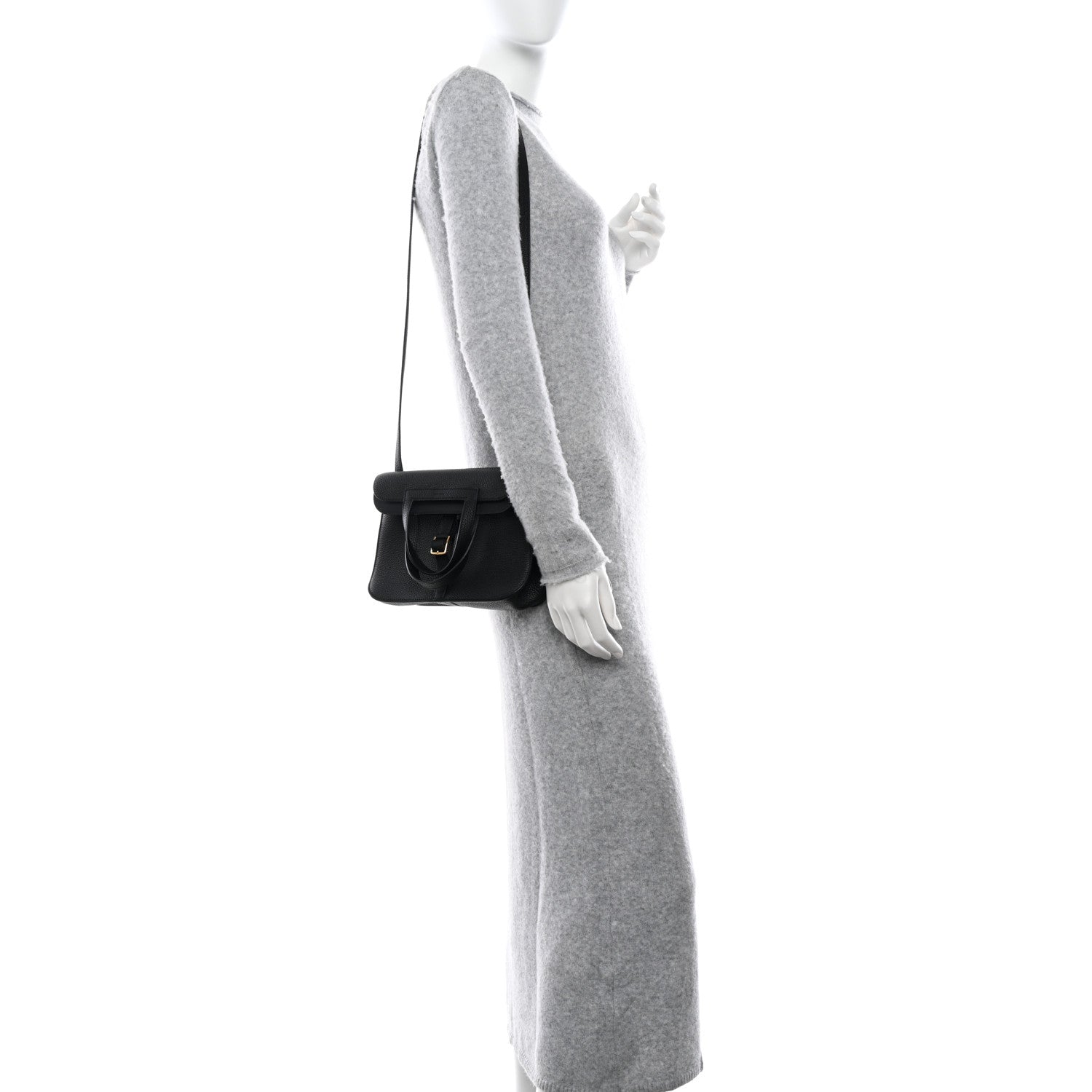Hermes Taurillon Clemence Halzan 25 Black 2 of 11