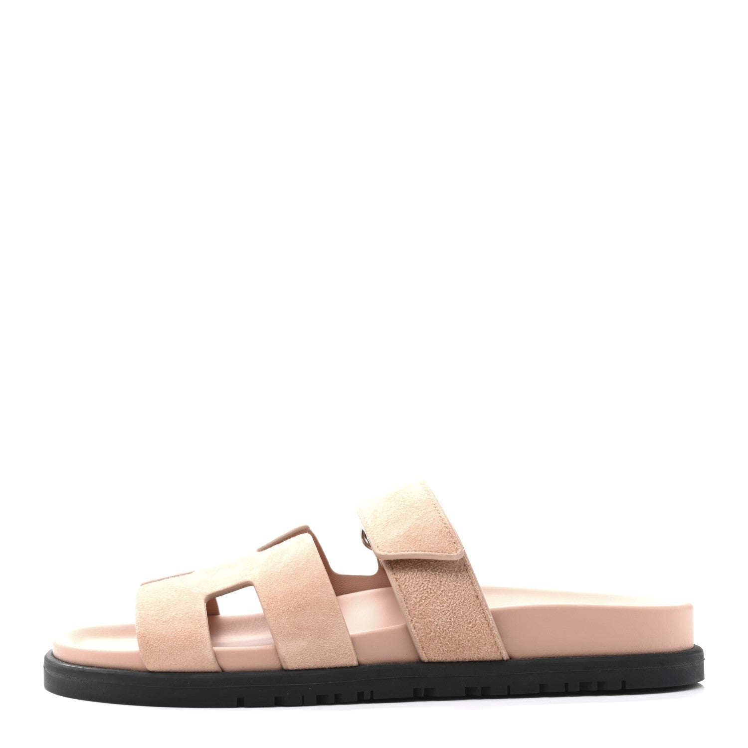 Hermes Suede Goatskin Womens Chypre Sandals 36 Nude 1 of 10