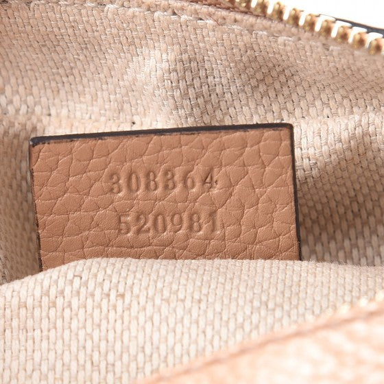 Pebbled Calfskin Small Soho Disco Bag Rose Beige