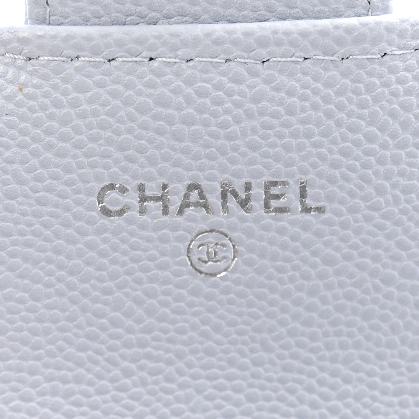 Caviar Quilted Large Gusset Flap Wallet Light Blue