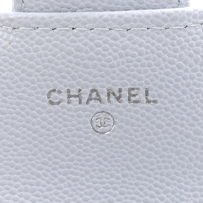 Chanel Caviar Quilted Large Gusset Flap Wallet Light Blue 7 of 10