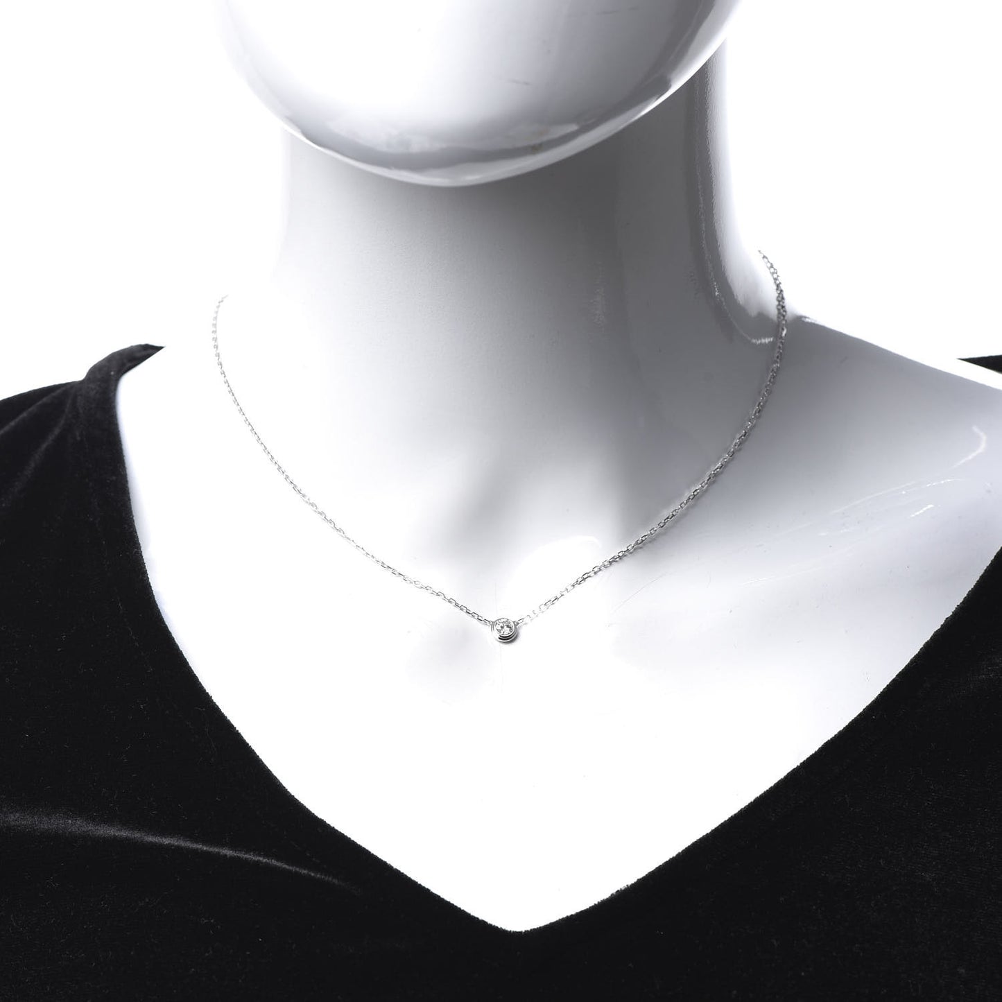 18K White Gold Diamond LM D'Amour Pendant Necklace