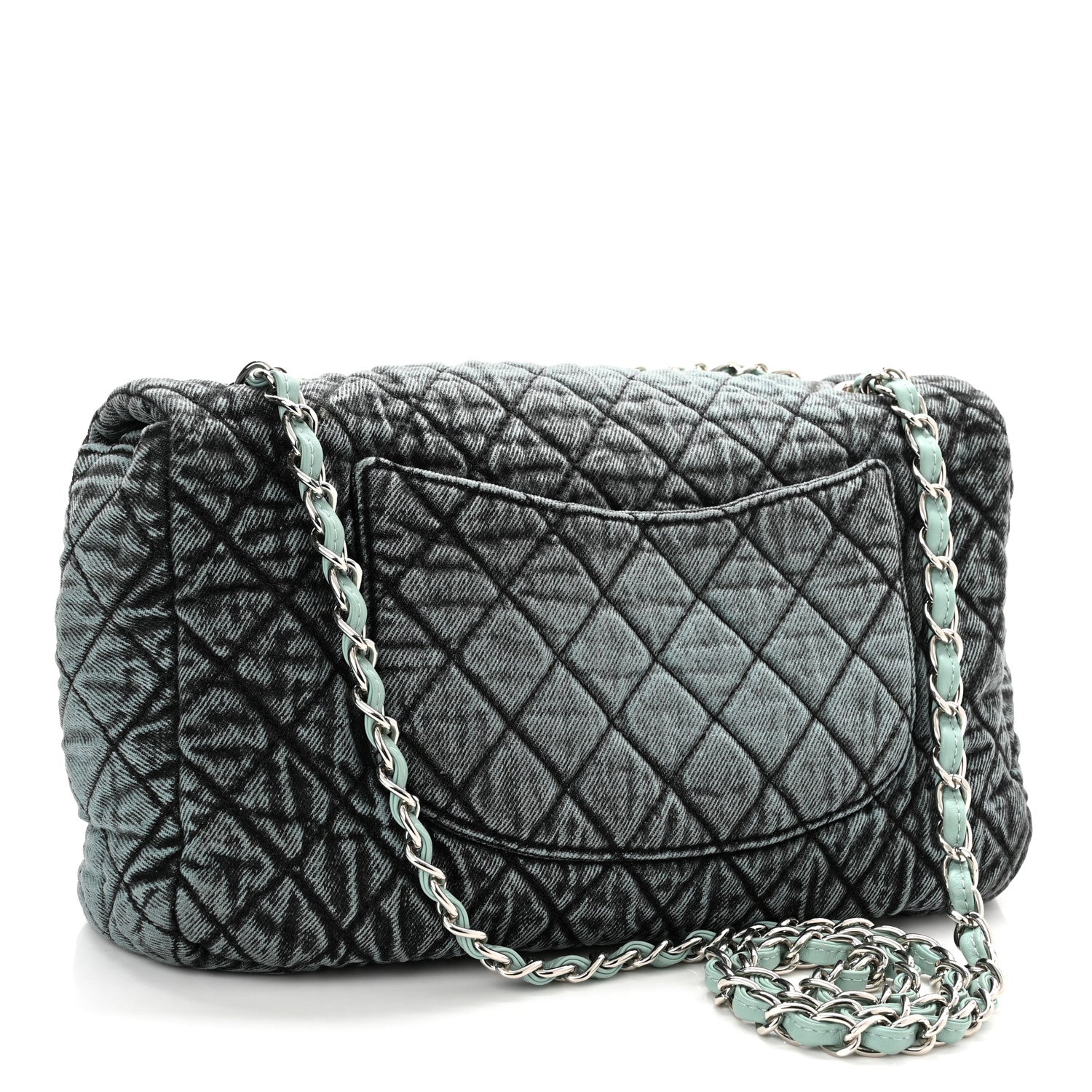 Chanel Denim Quilted Denimpression Flap Blue Black 3 of 10